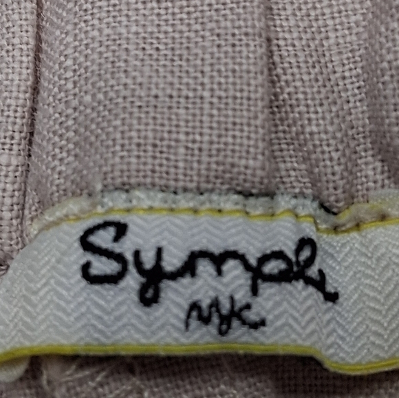 Symple NYC Beige 100% Linen Cropped Pants - Picture 9 of 10